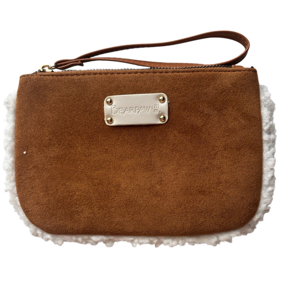 BearPaw Tan Wristlet with Shearling Trim NWOT